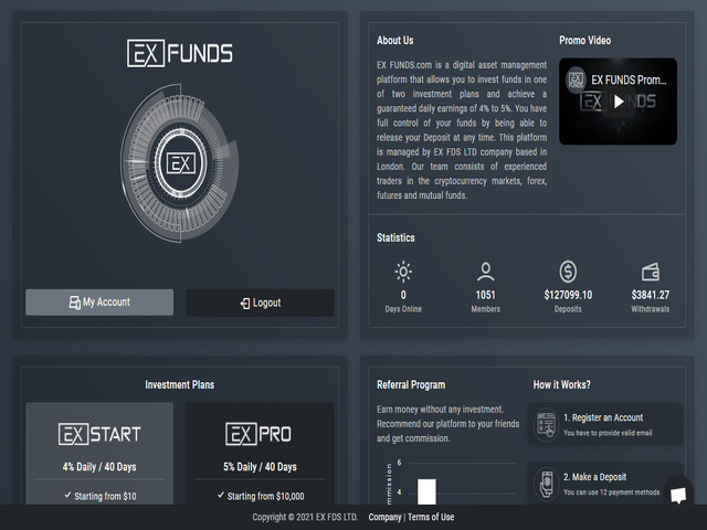 Exfunds screenshot